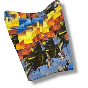 rag &‎ bone Perry Sunset Print Cotton Ripstop Shorts
